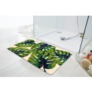 Luxe antislip badmat 'Fancy Fern Leaves' - polyester badkamer tapijt 60x90 - MADE IN BELGIUM