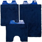 Wicotex - Badmat set - Badmat - Toiletmat - Bidetmat uni Blauw - Antislip onderkant - WC mat met uitsparing