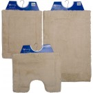 Wicotex - Badmat set - Badmat - Toiletmat - Bidetmat uni Beige - Antislip onderkant - WC mat met uitsparing