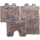 Wicotex - Badmat set - Badmat - Toiletmat - Bidetmat Pure Taupe - Antislip onderkant - WC mat met uitsparing