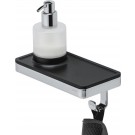Geesa Frame Zeepdispenser met planchet en handdoekhaak - Zwart / Chroom